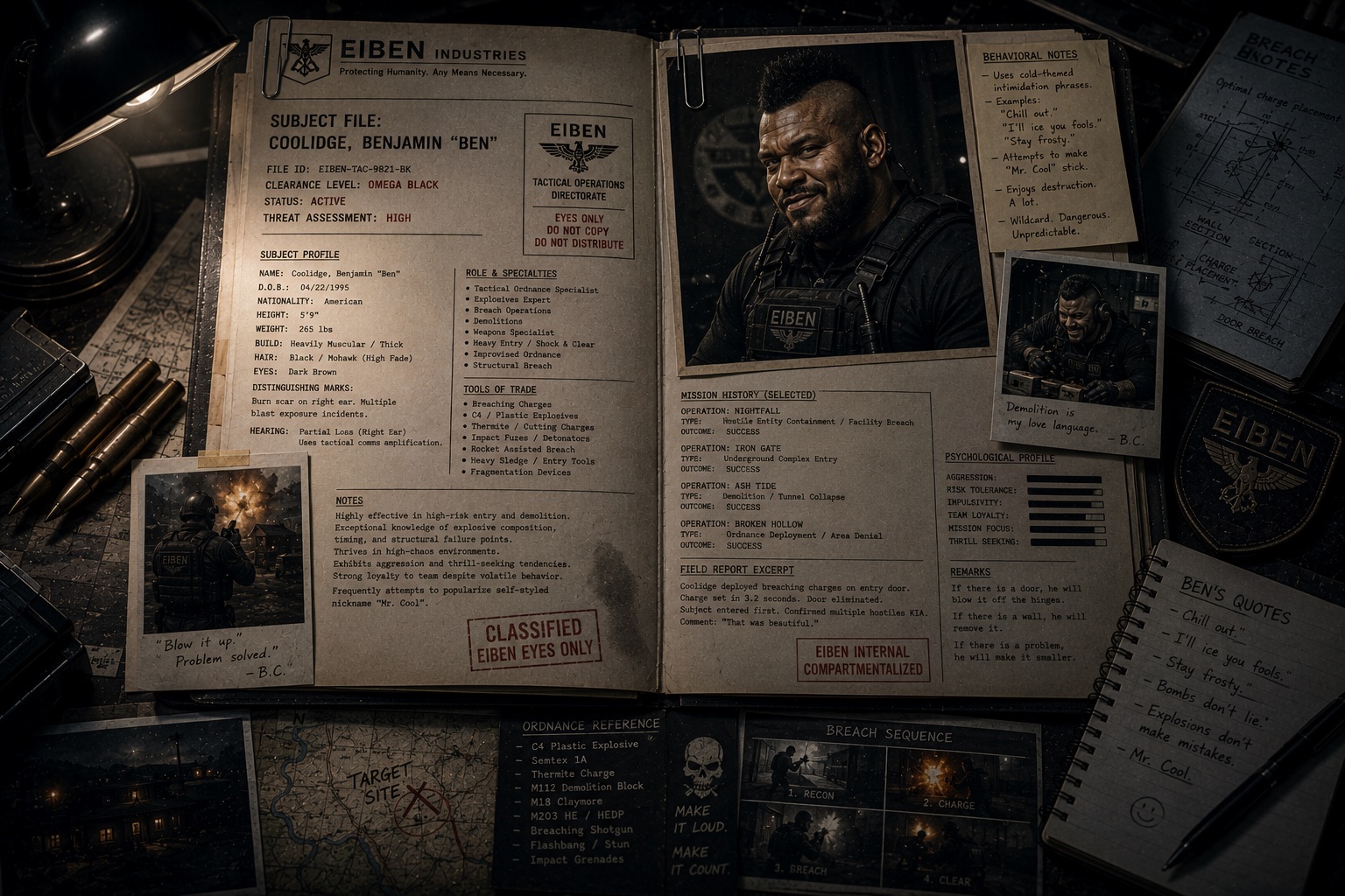 Public teaser image of Ben Coolidge, EIBEN breacher and explosives specialist